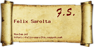 Felix Sarolta névjegykártya